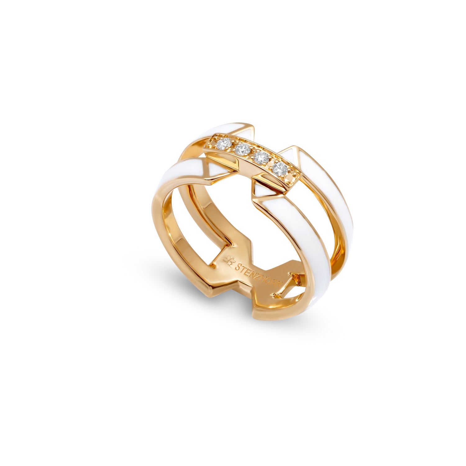 Ring mit Emaille und Diamanten
