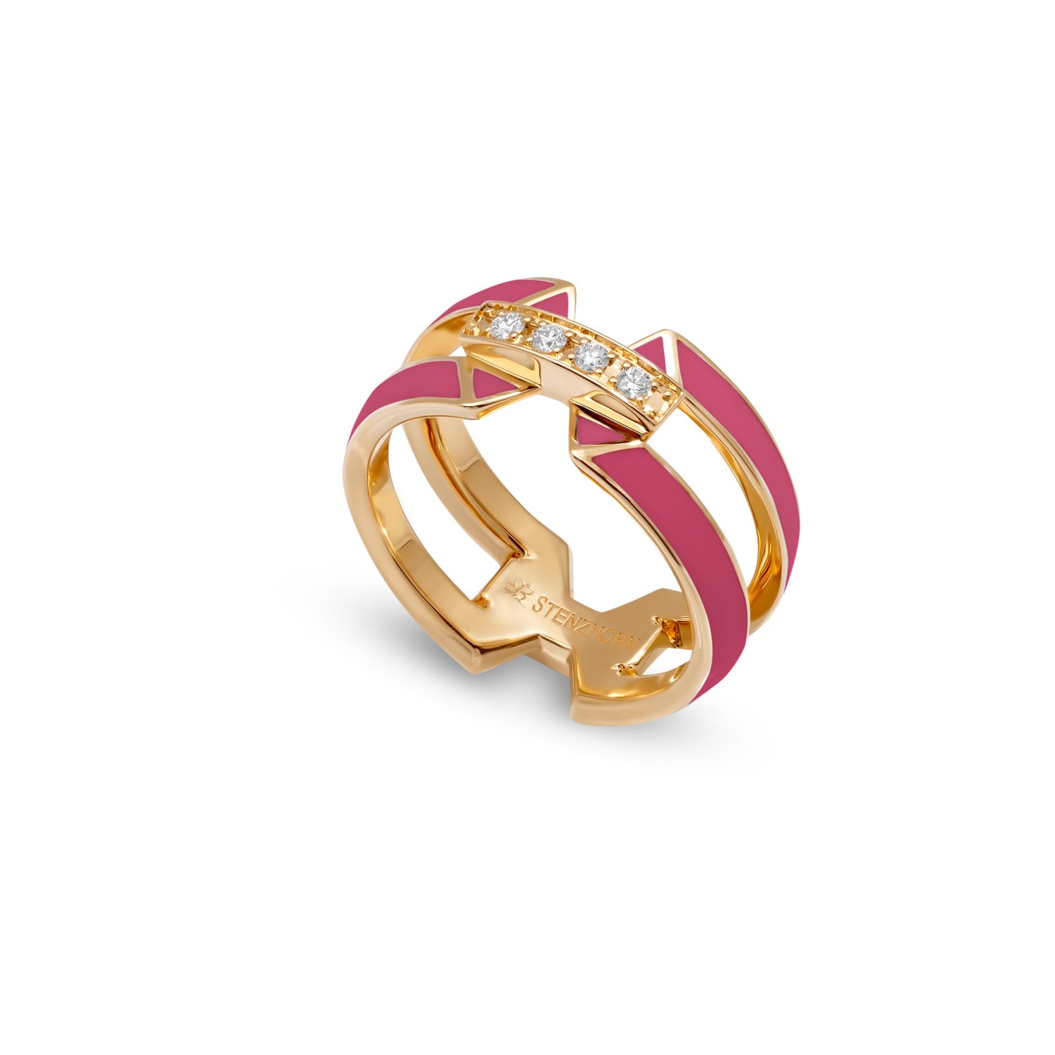 Ring mit Emaille und Diamanten