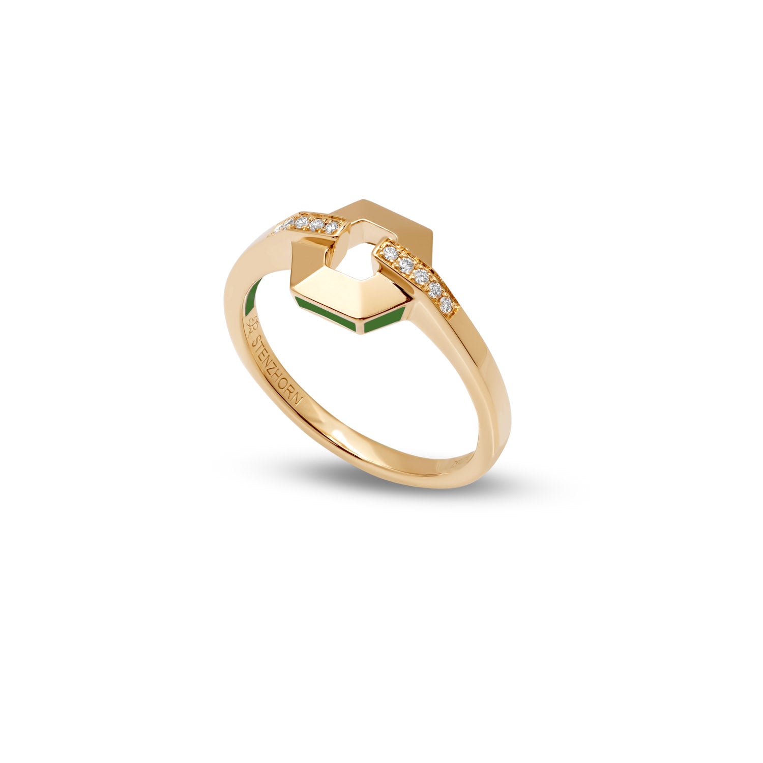 kleiner Ring mit Emaille und Diamanten
