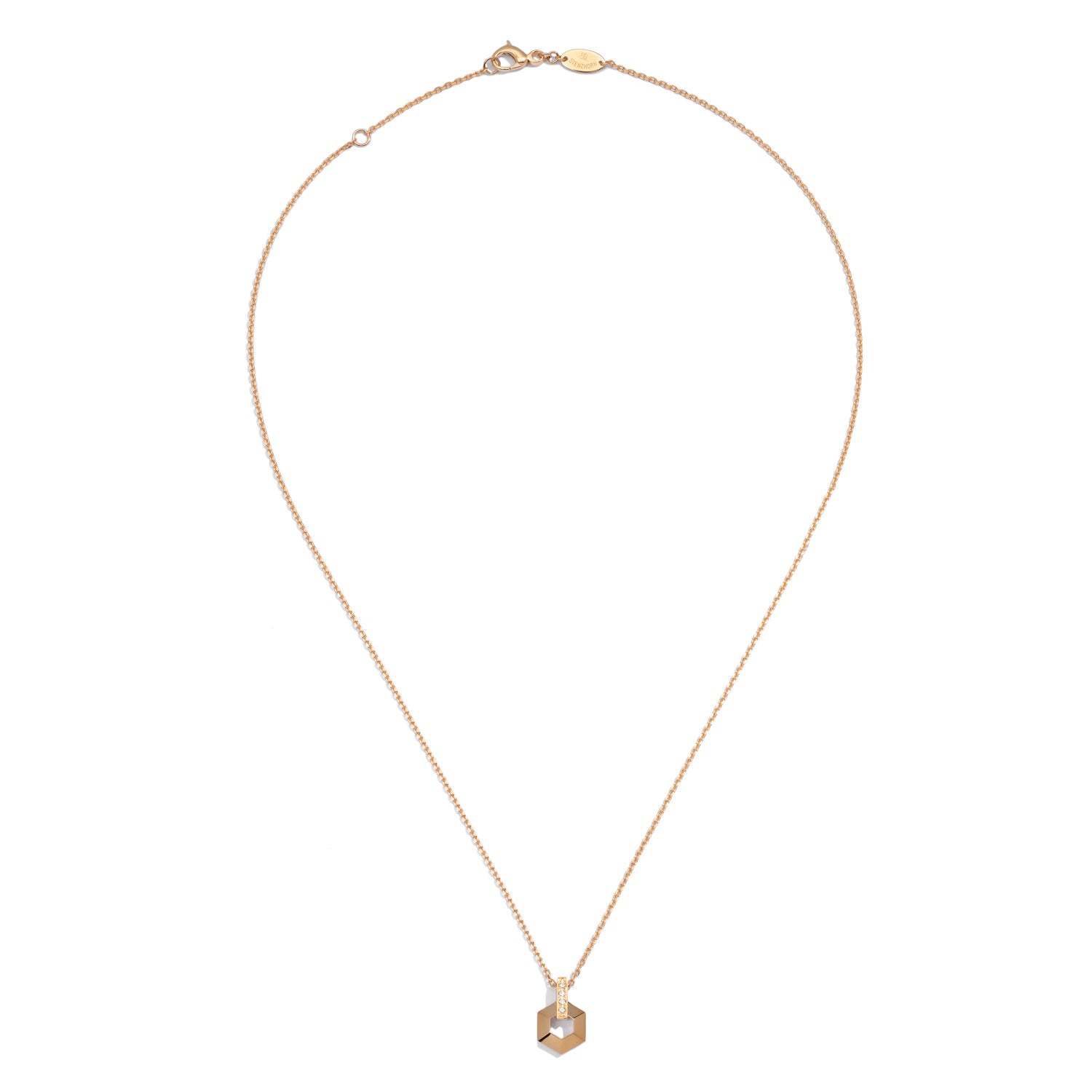 Kleine Halskette mit Emaille und Diamanten