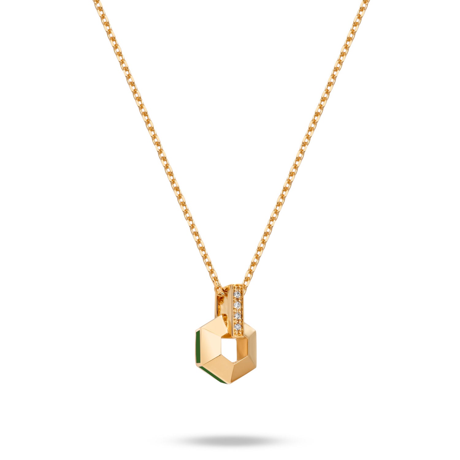 Kleine Halskette mit Emaille und Diamanten