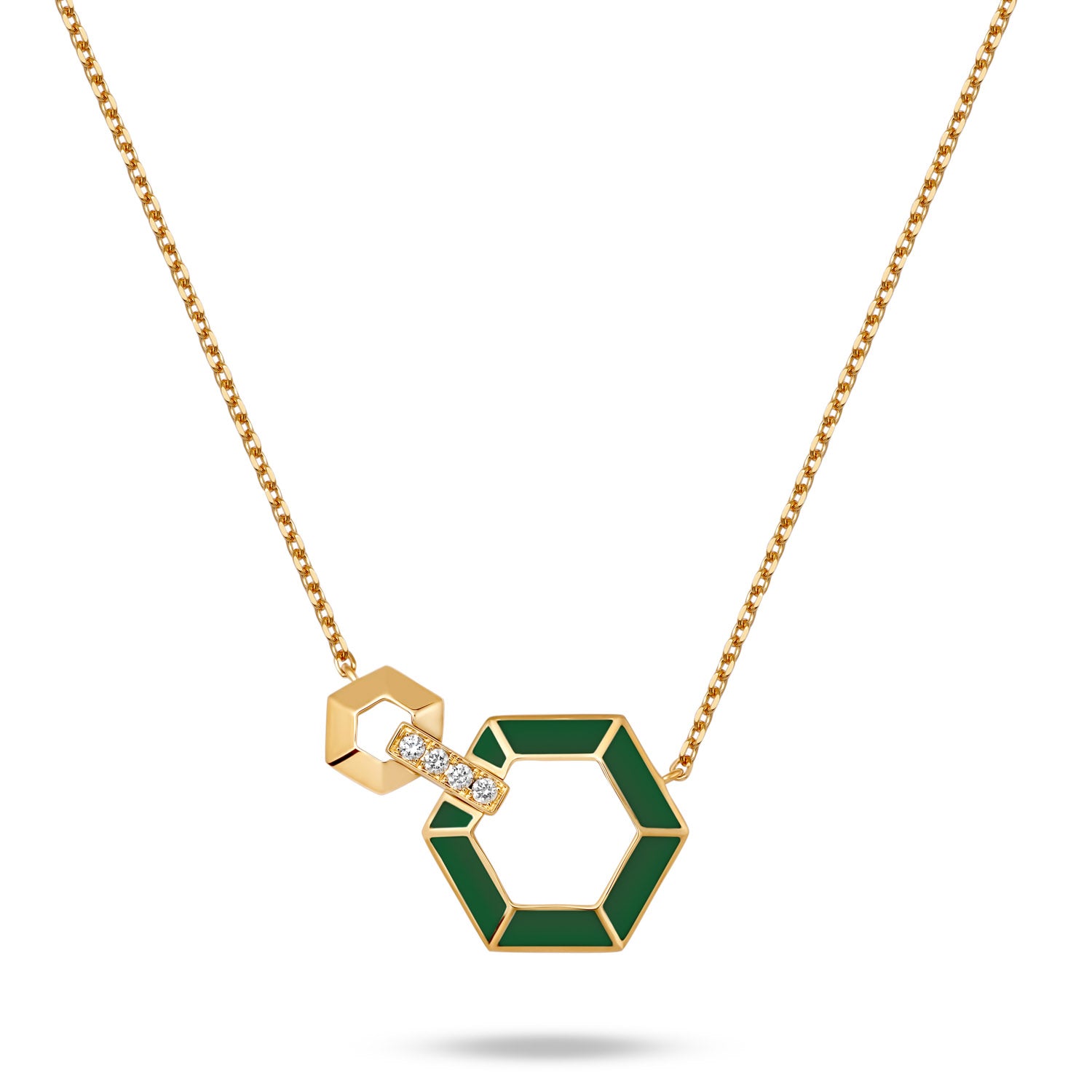 Halskette mit Emaille und Diamanten
