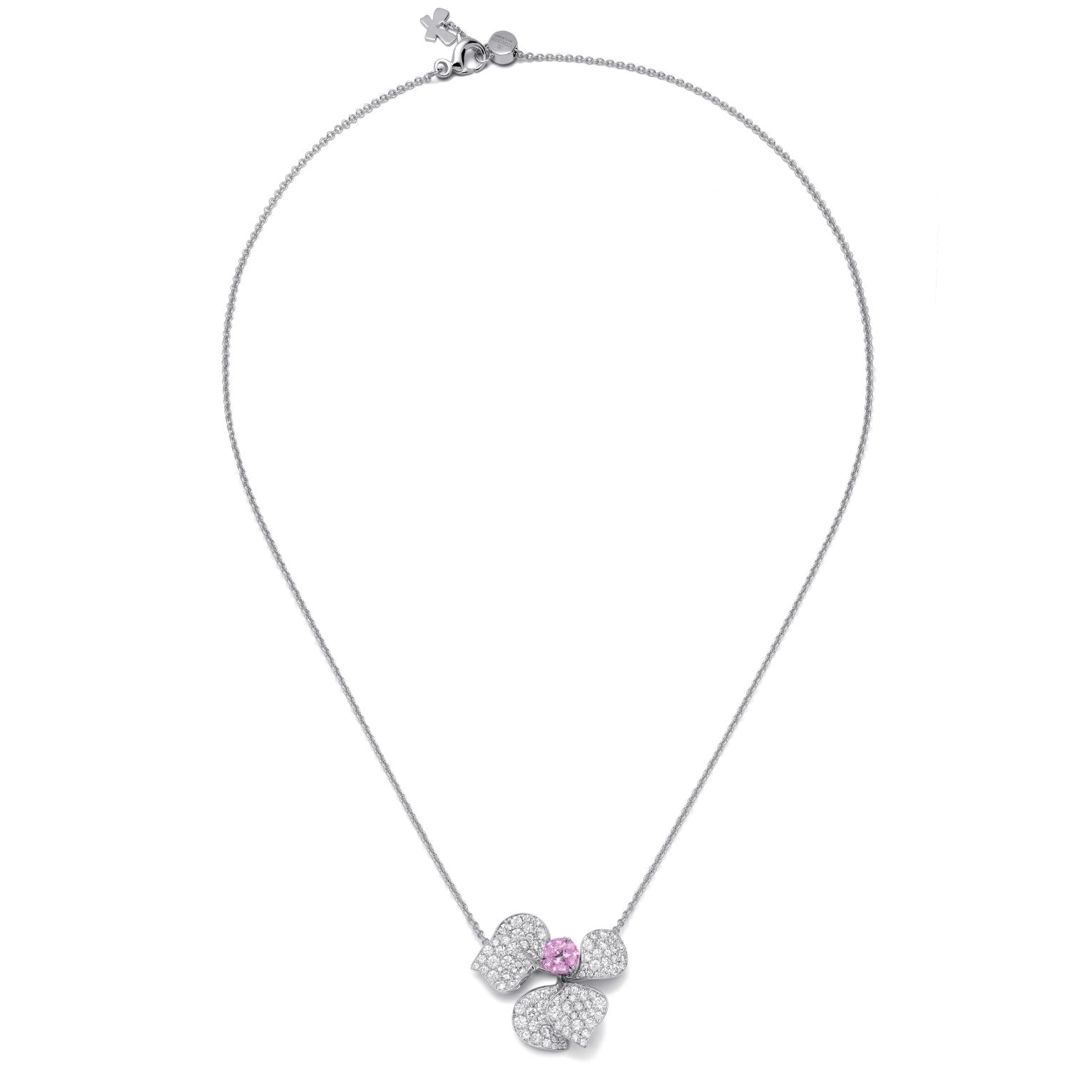 Necklace with pink sapphire