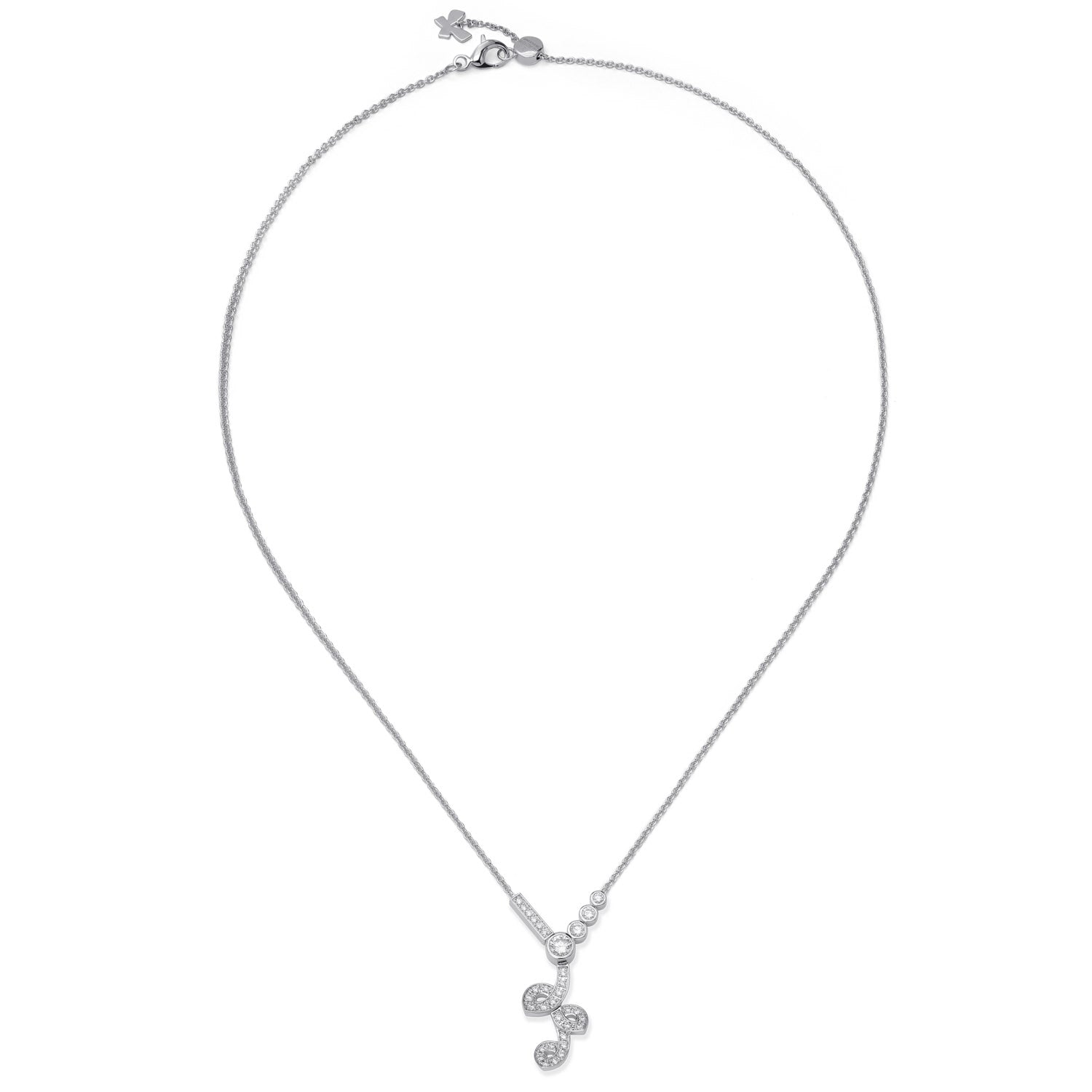 Necklace with round diamonds