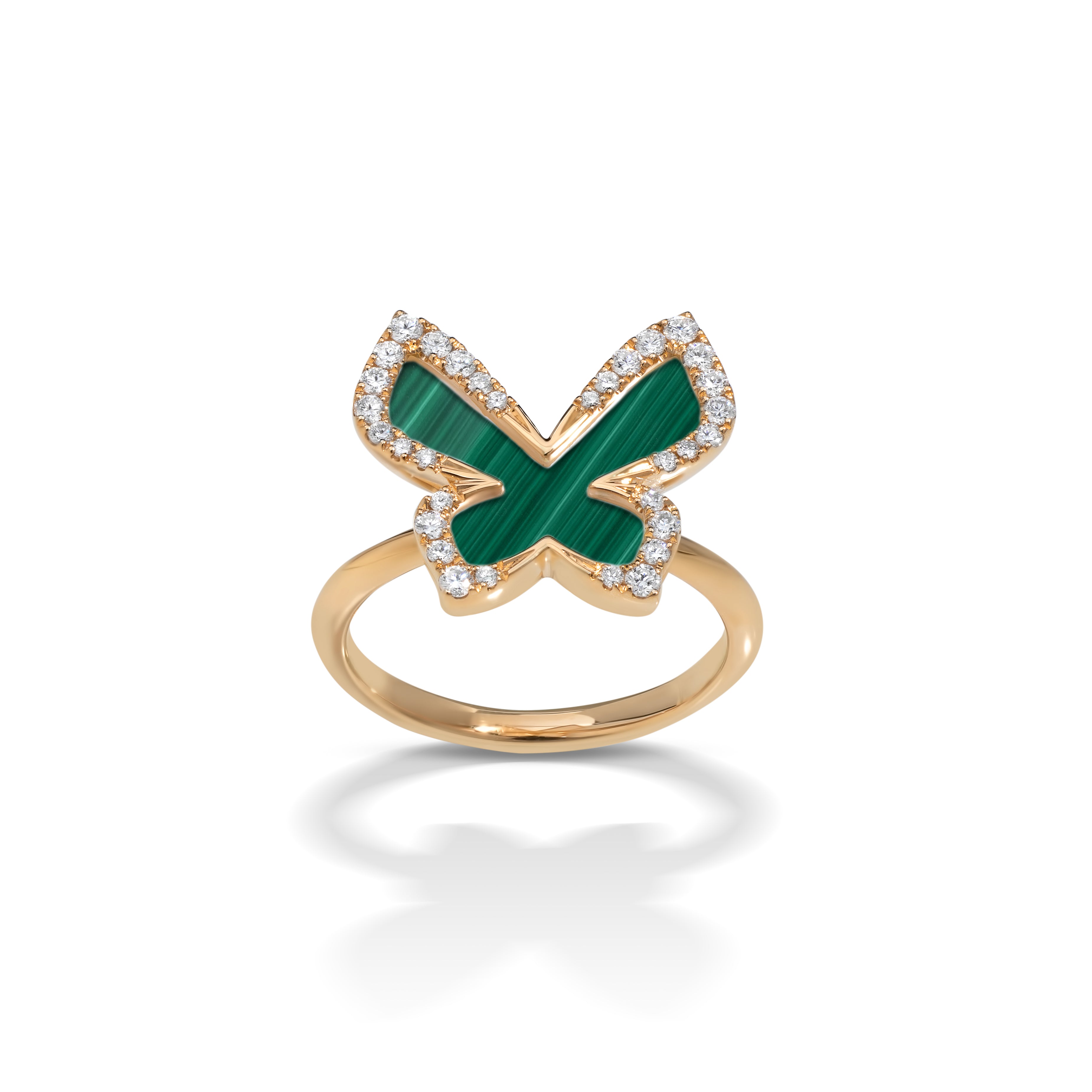 Butterfly Ring with Malachite