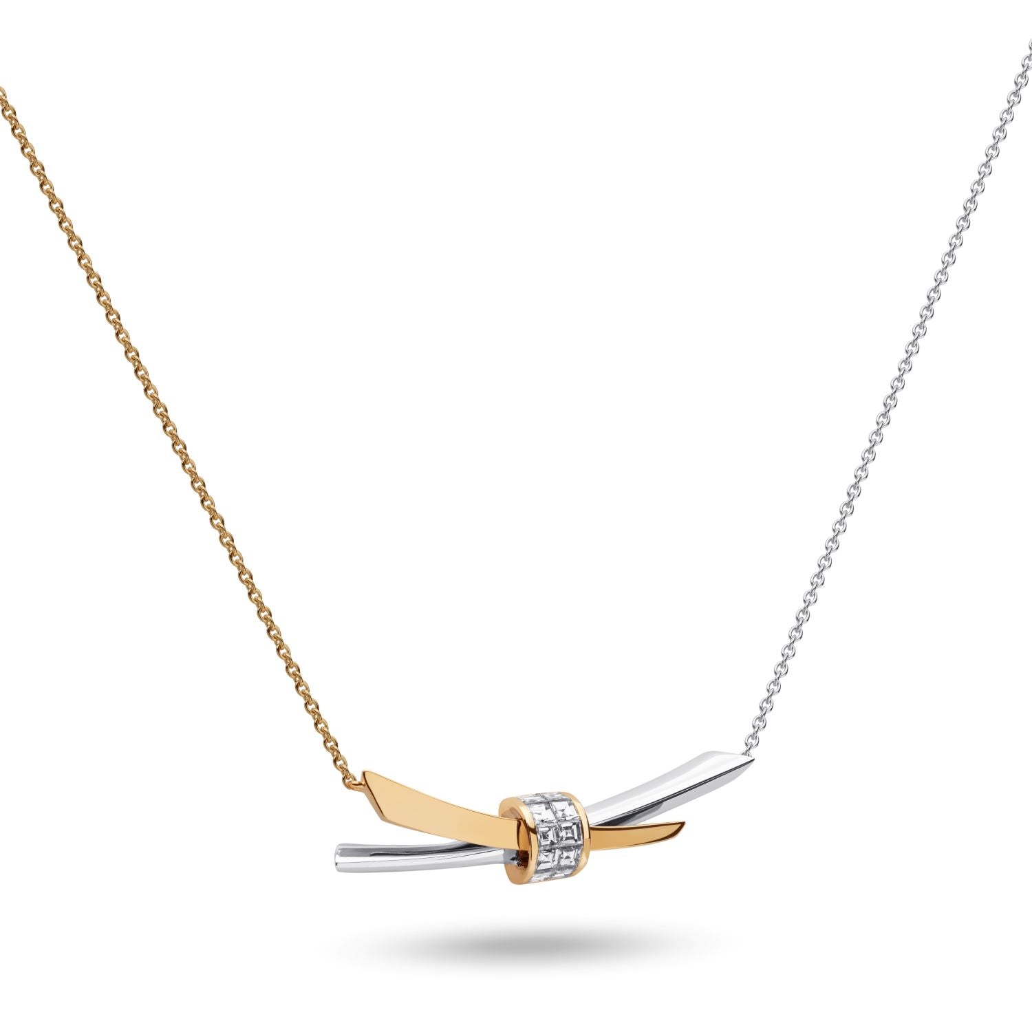 Bicolor Diamant-Halskette