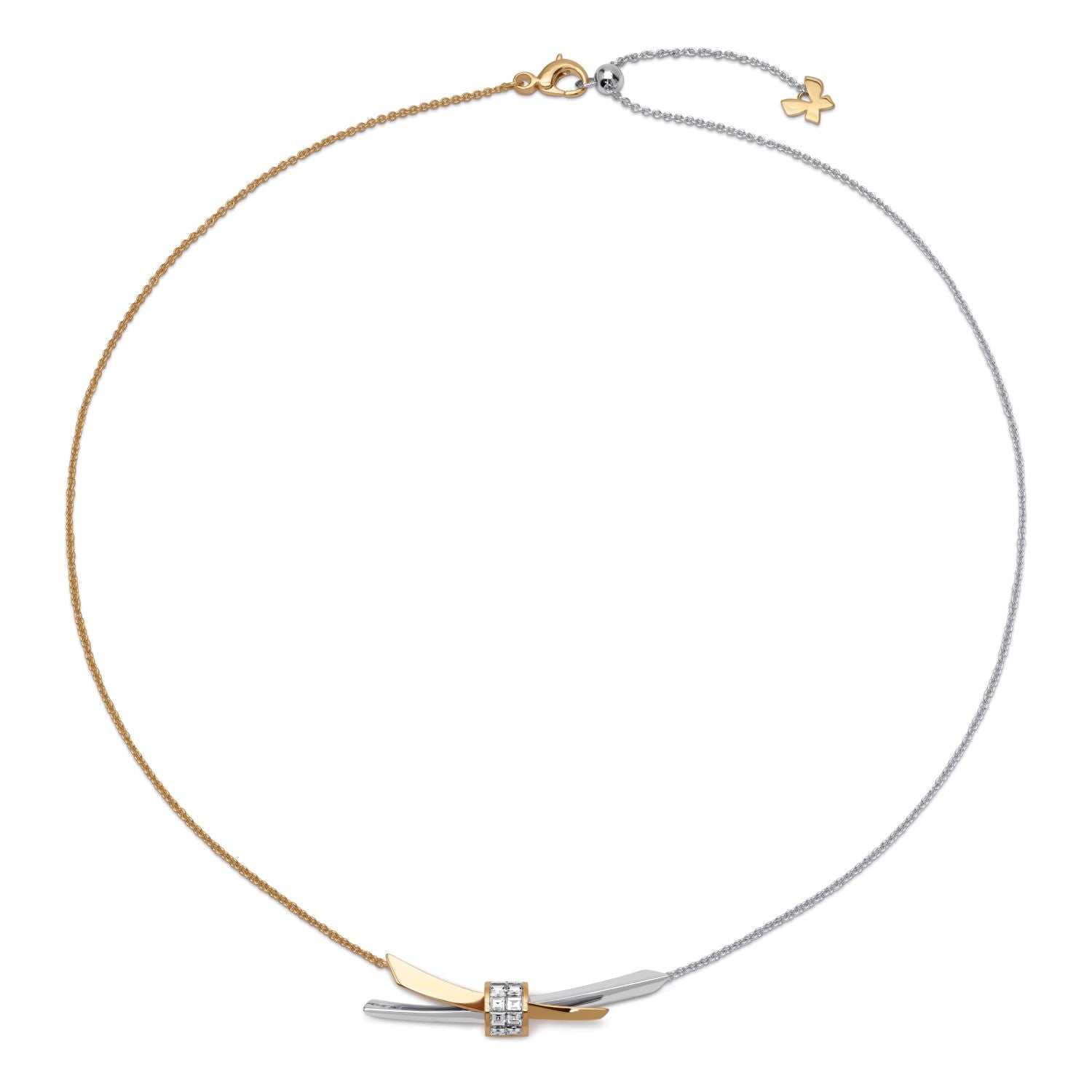 Bicolor Diamant-Halskette