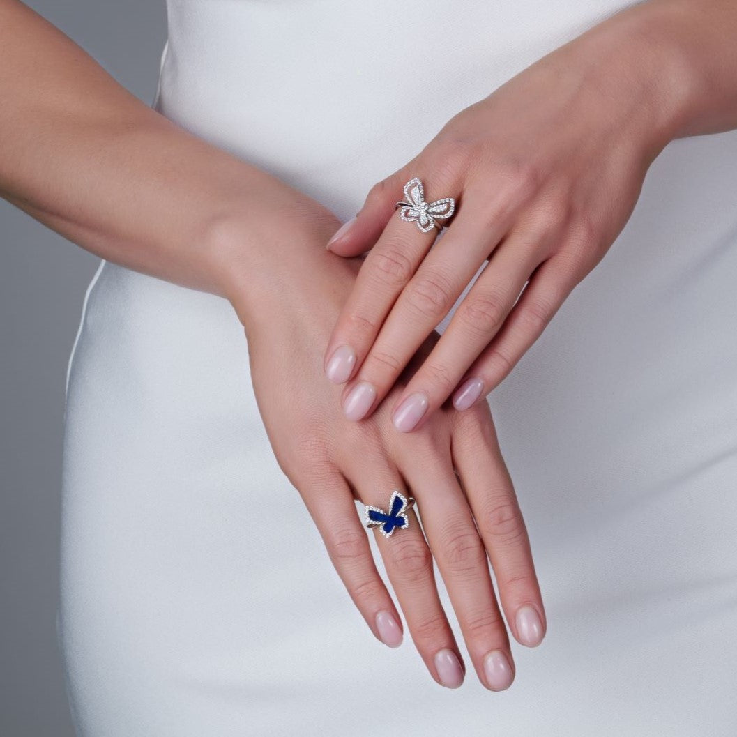 Schmetterlingsring mit Diamanten