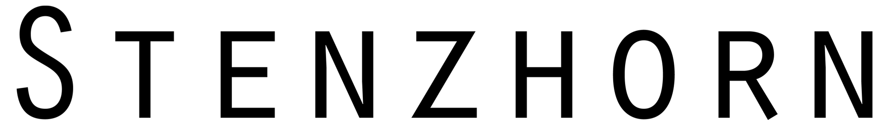 Das Logo der Schmuckfirma Stenzhorn in schwarzen Grossbuchstaben