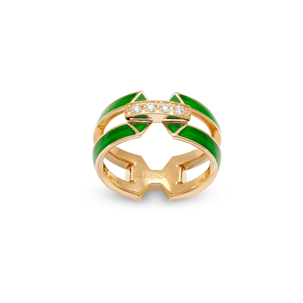 Ring mit Emaille und Diamanten