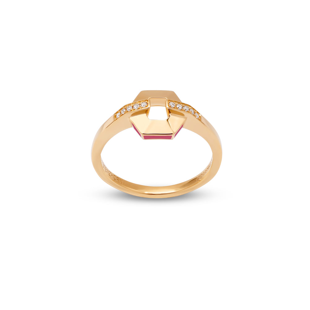 kleiner Ring mit Emaille und Diamanten