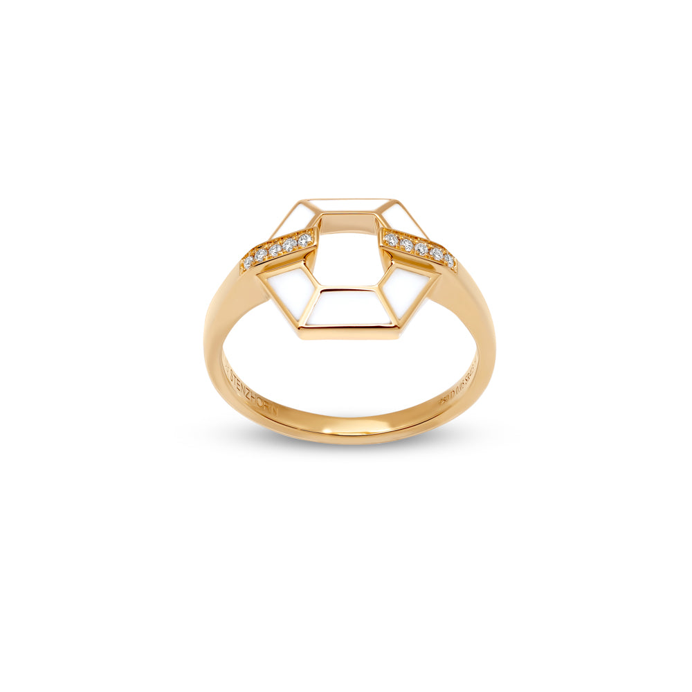 Ring mit Emaille und Diamanten