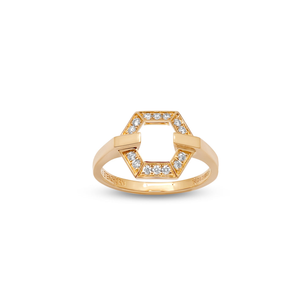 Honeycomb Ring with Diamonds – STENZHORN JEWELLERY