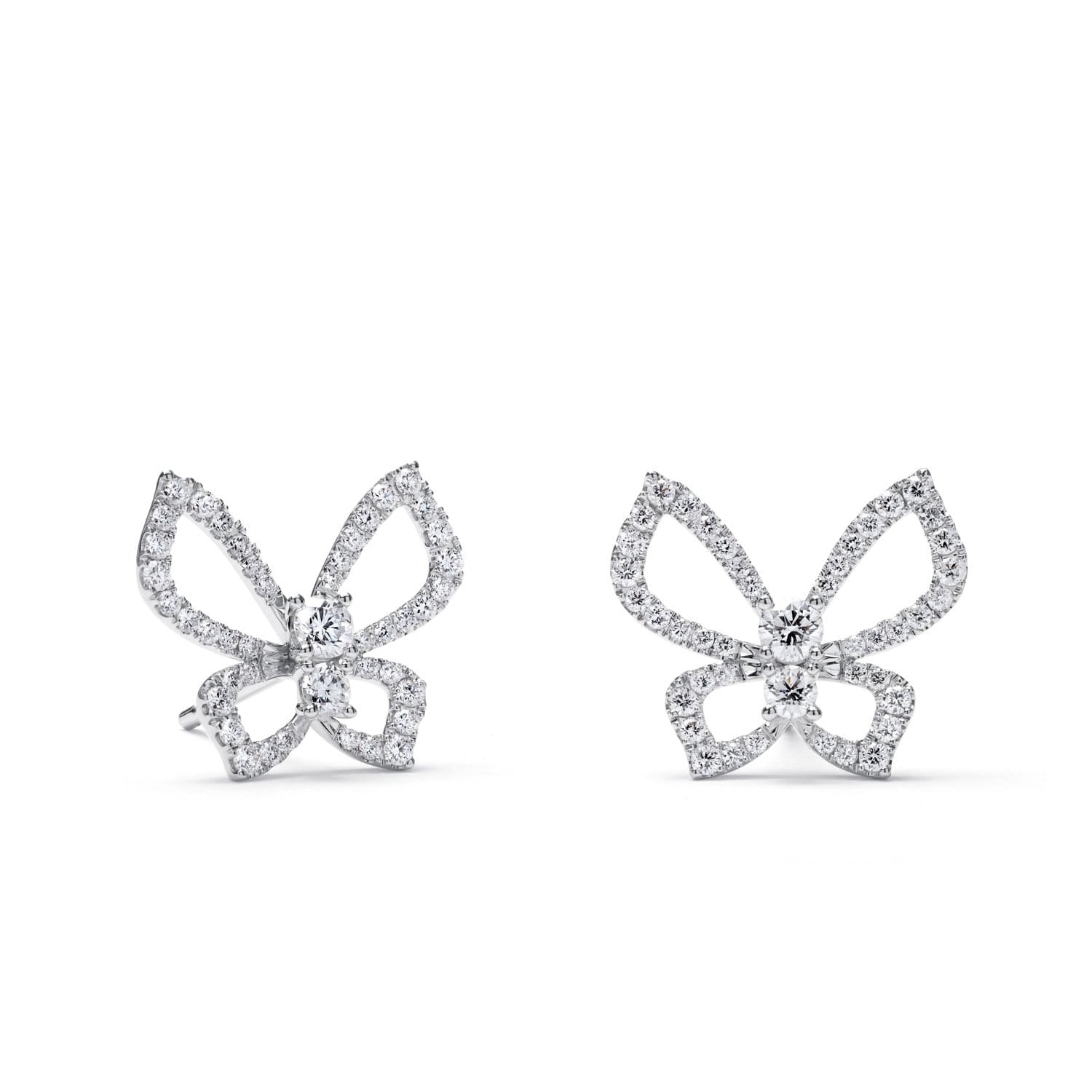 kleine Schmetterlingsohrringe mit Diamanten