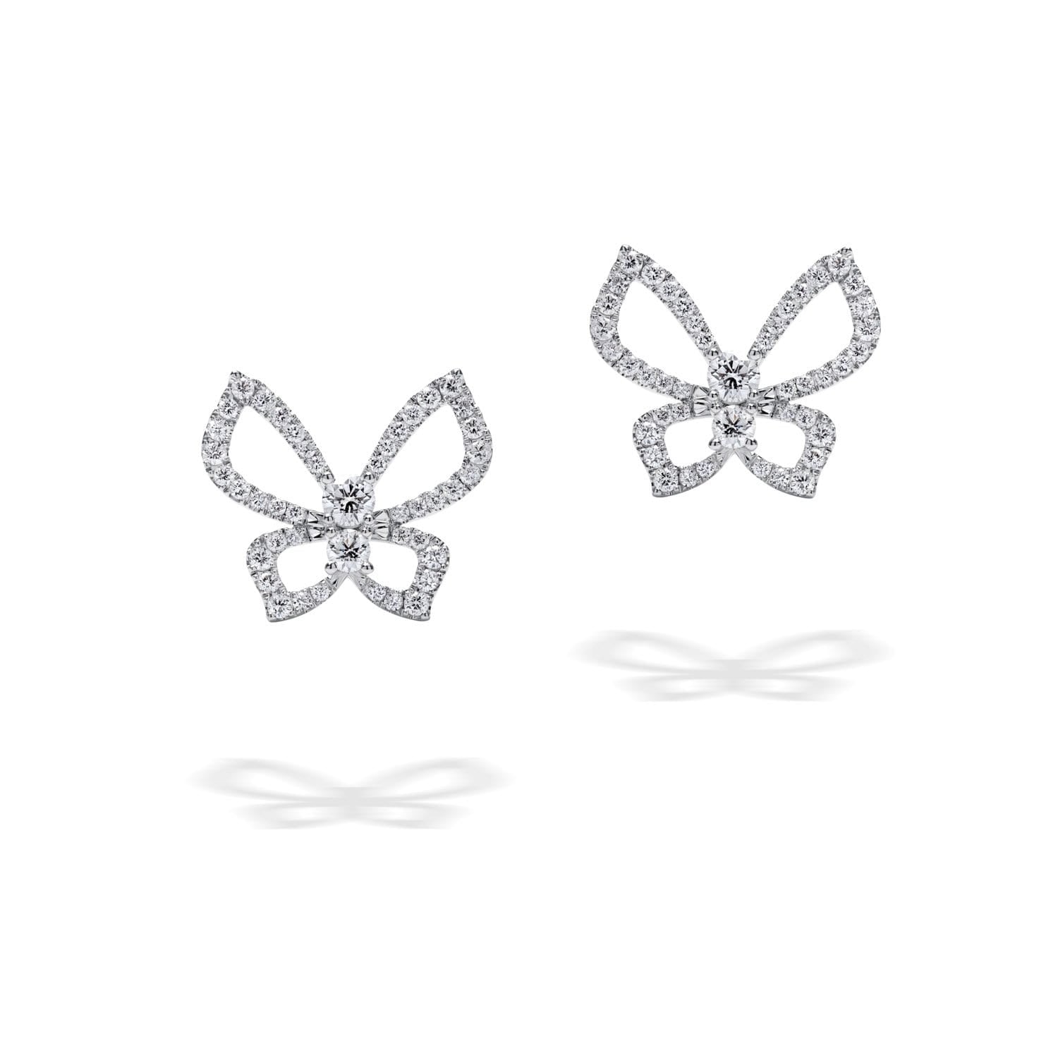 kleine Schmetterlingsohrringe mit Diamanten