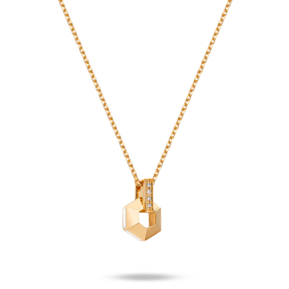 Kleine Halskette mit Emaille und Diamanten