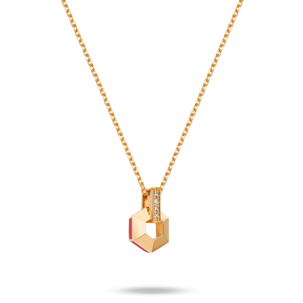 Kleine Halskette mit Emaille und Diamanten