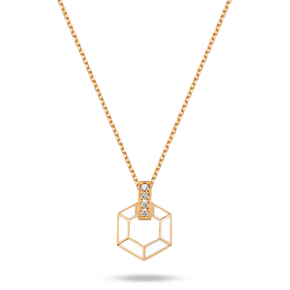 Halskette mit Emaille und Diamanten