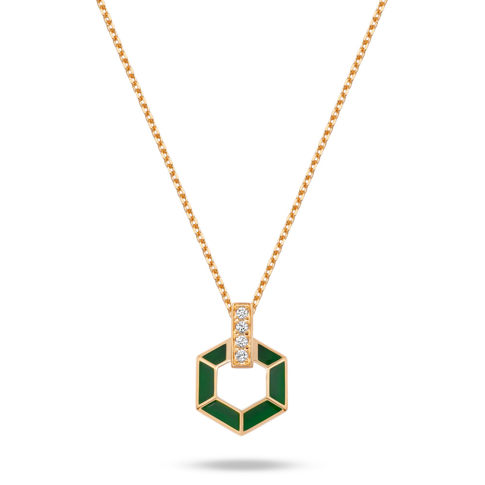 Halskette mit Emaille und Diamanten