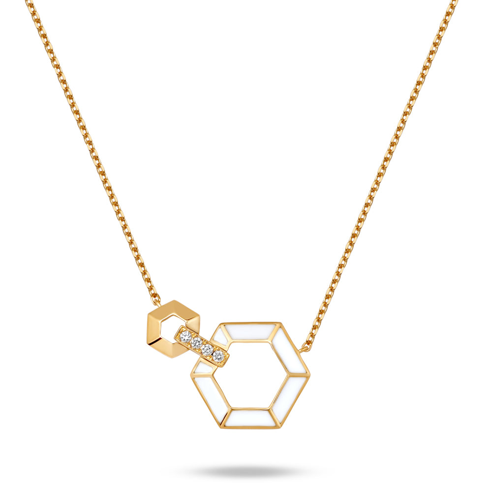 Halskette mit Emaille und Diamanten