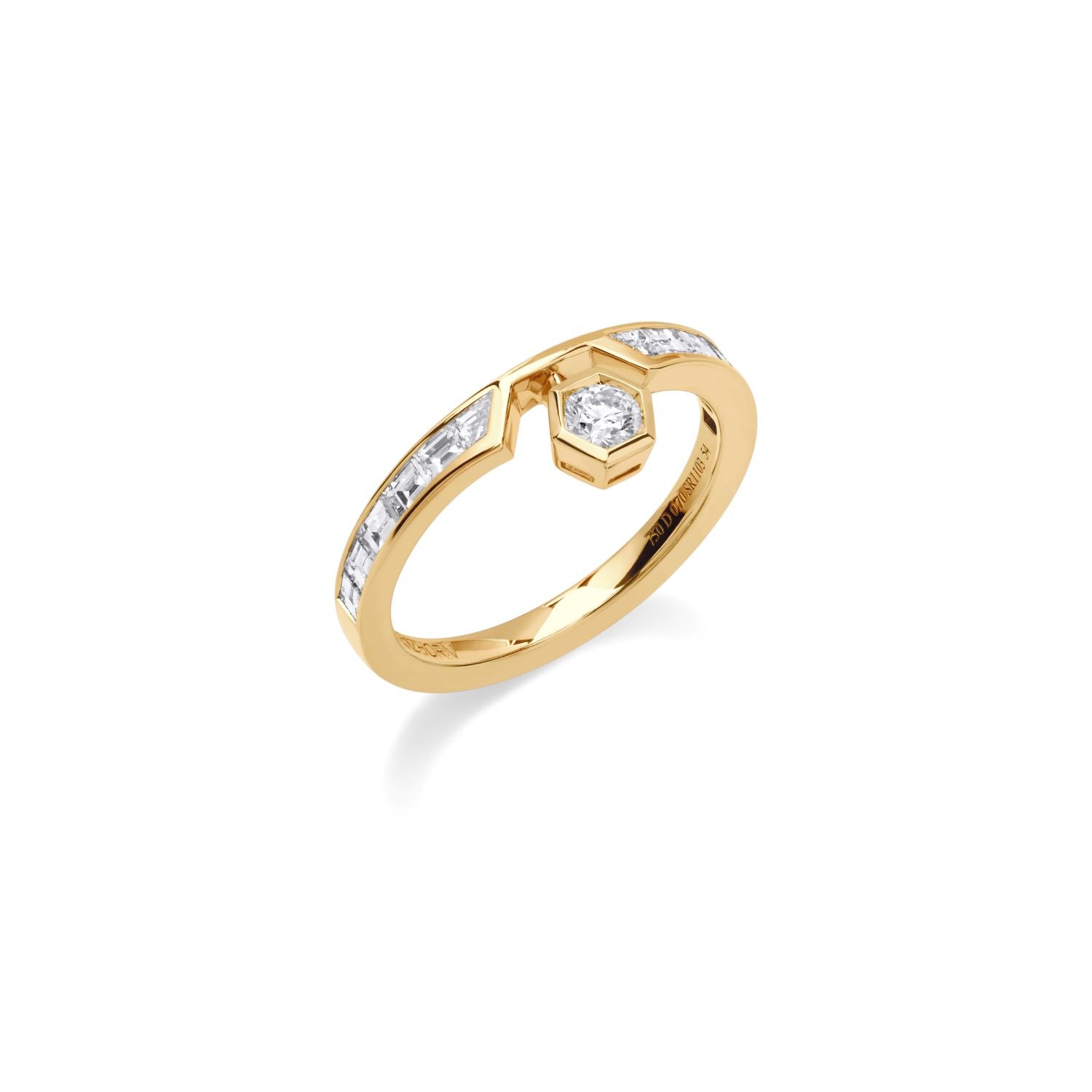 Star Ring with Baguette Diamonds