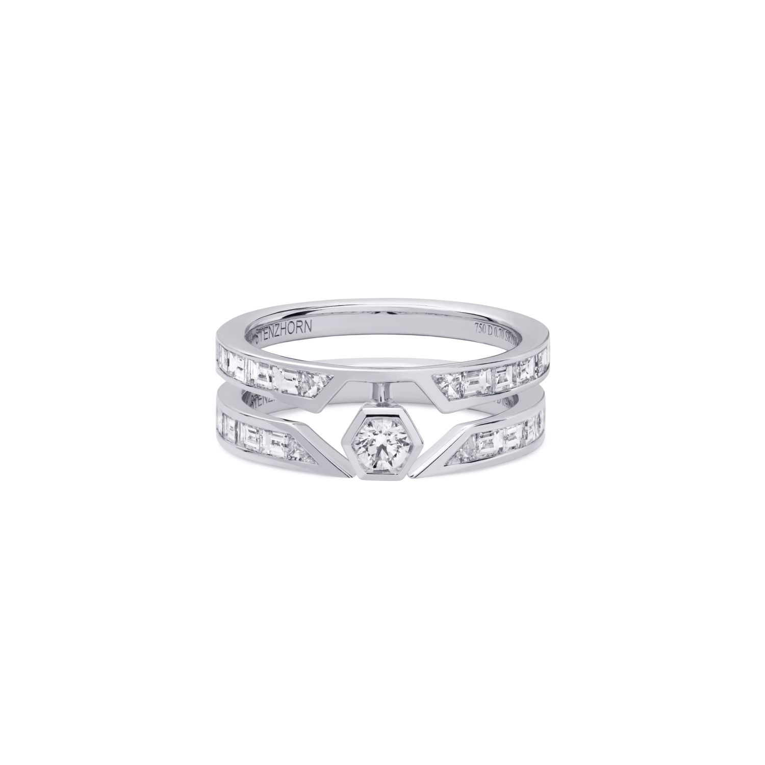 open Baguette Diamond Ring