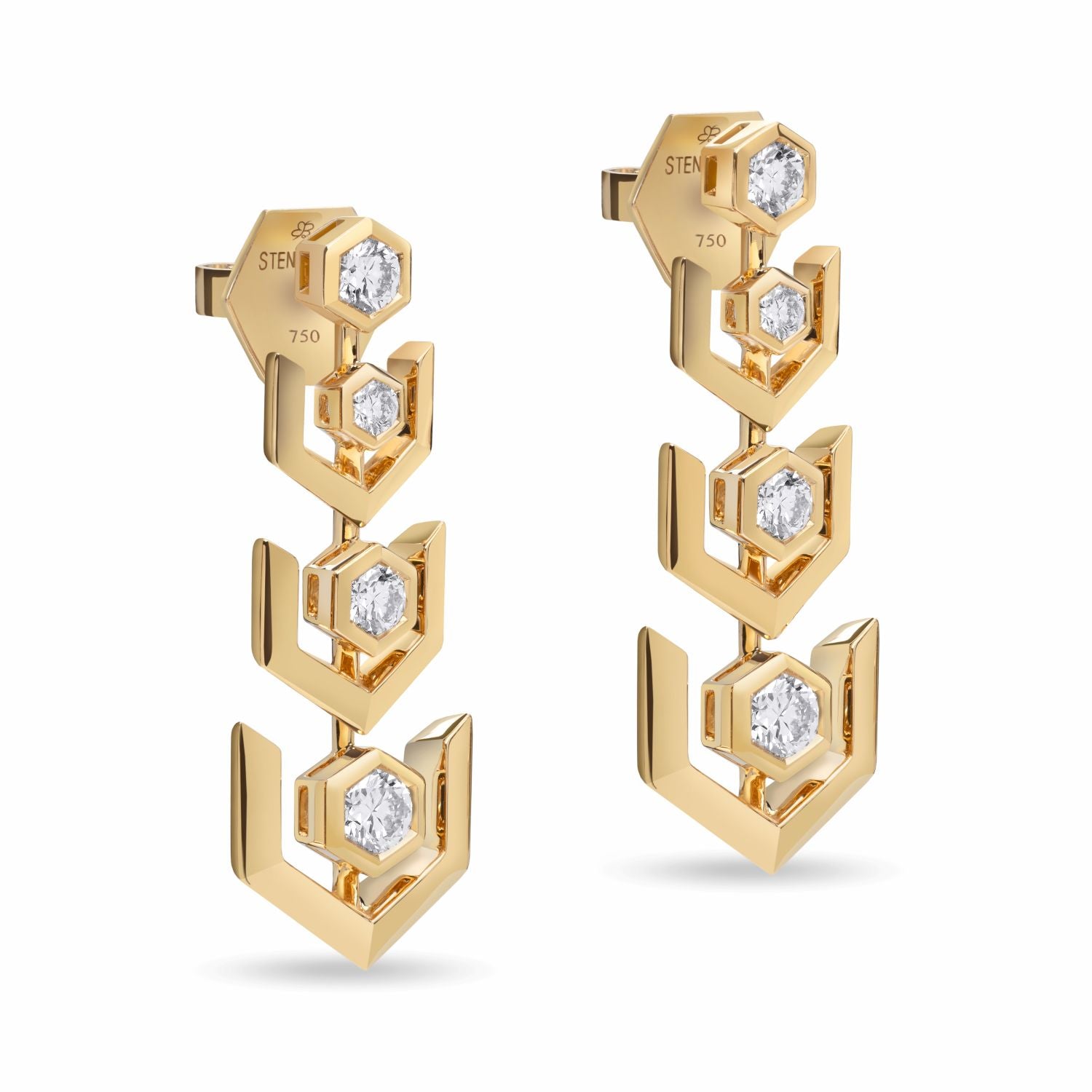 Diamond Link Drop Earrings