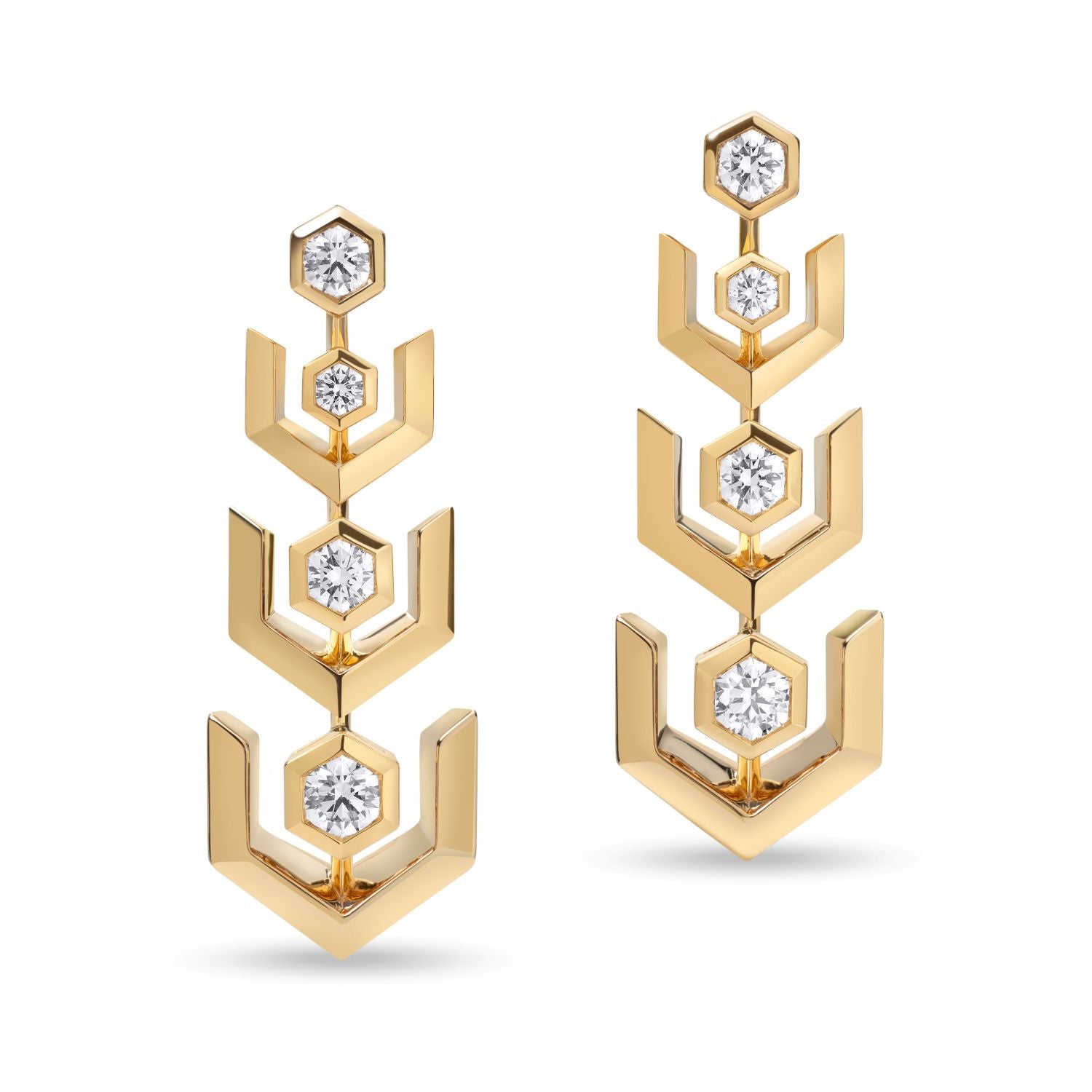 Diamond Link Drop Earrings