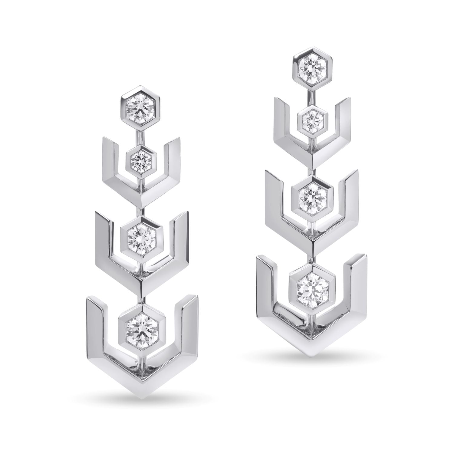 Diamond Link Drop Earrings