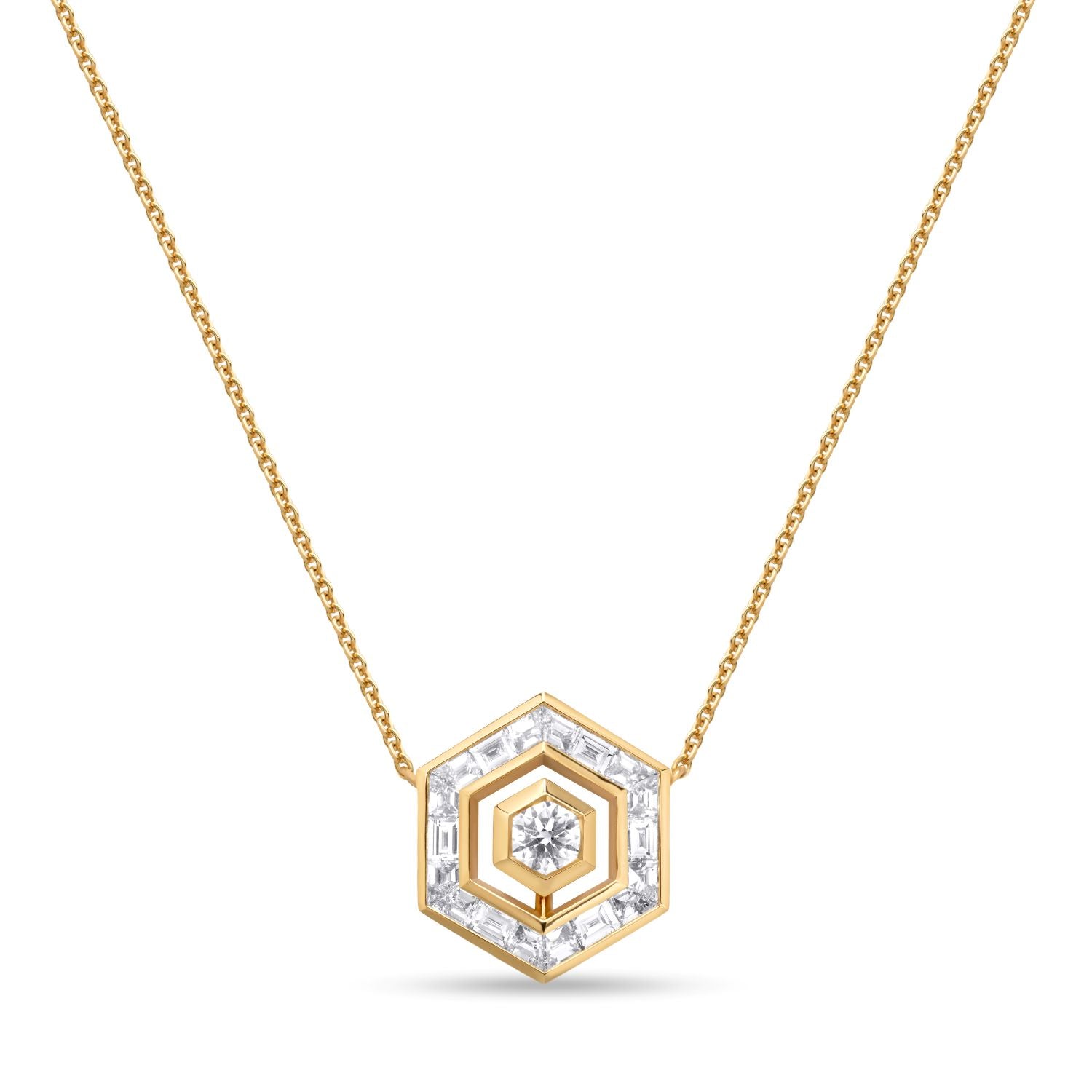 Baguette Diamant Halo Halskette