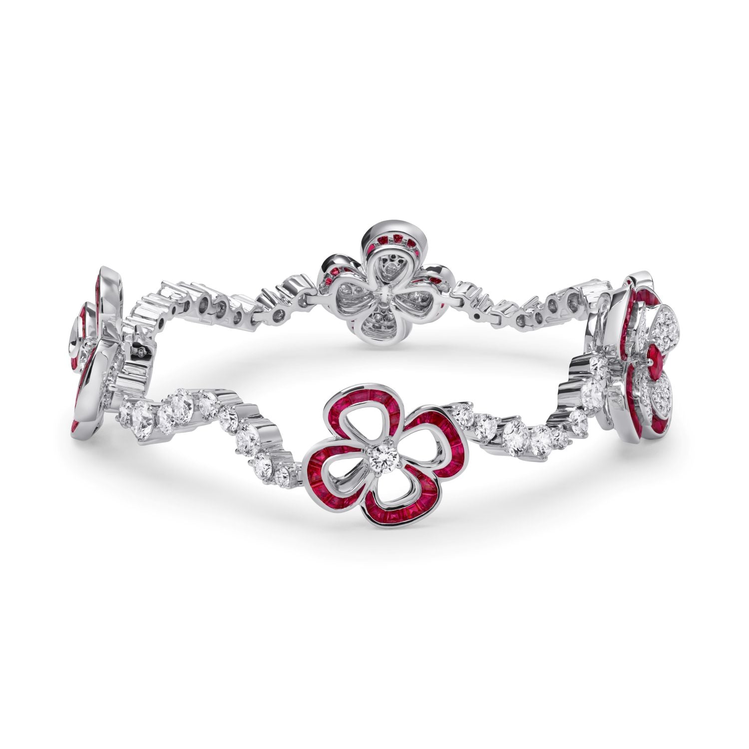 Flower Bracelet with Rubies