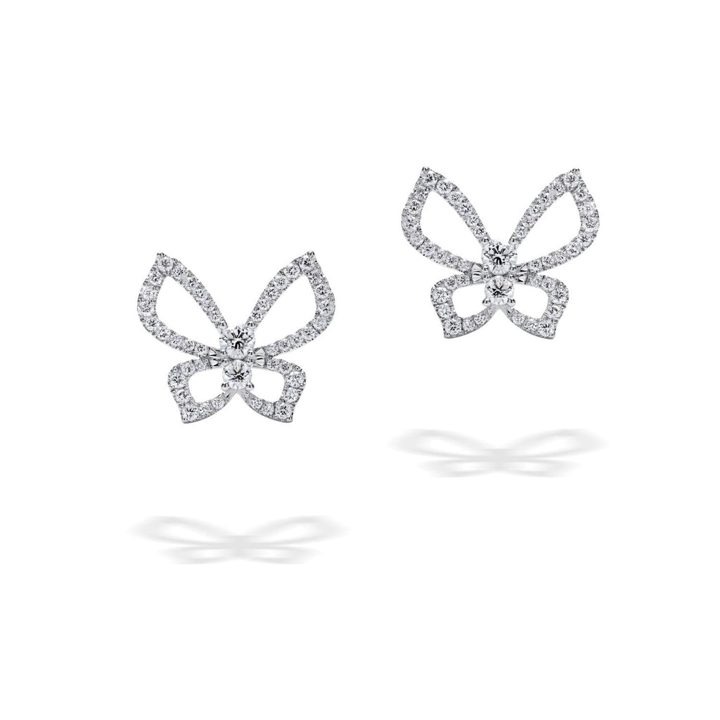 small Butterfly Earrings with Diamonds – STENZHORN JEWELLERY