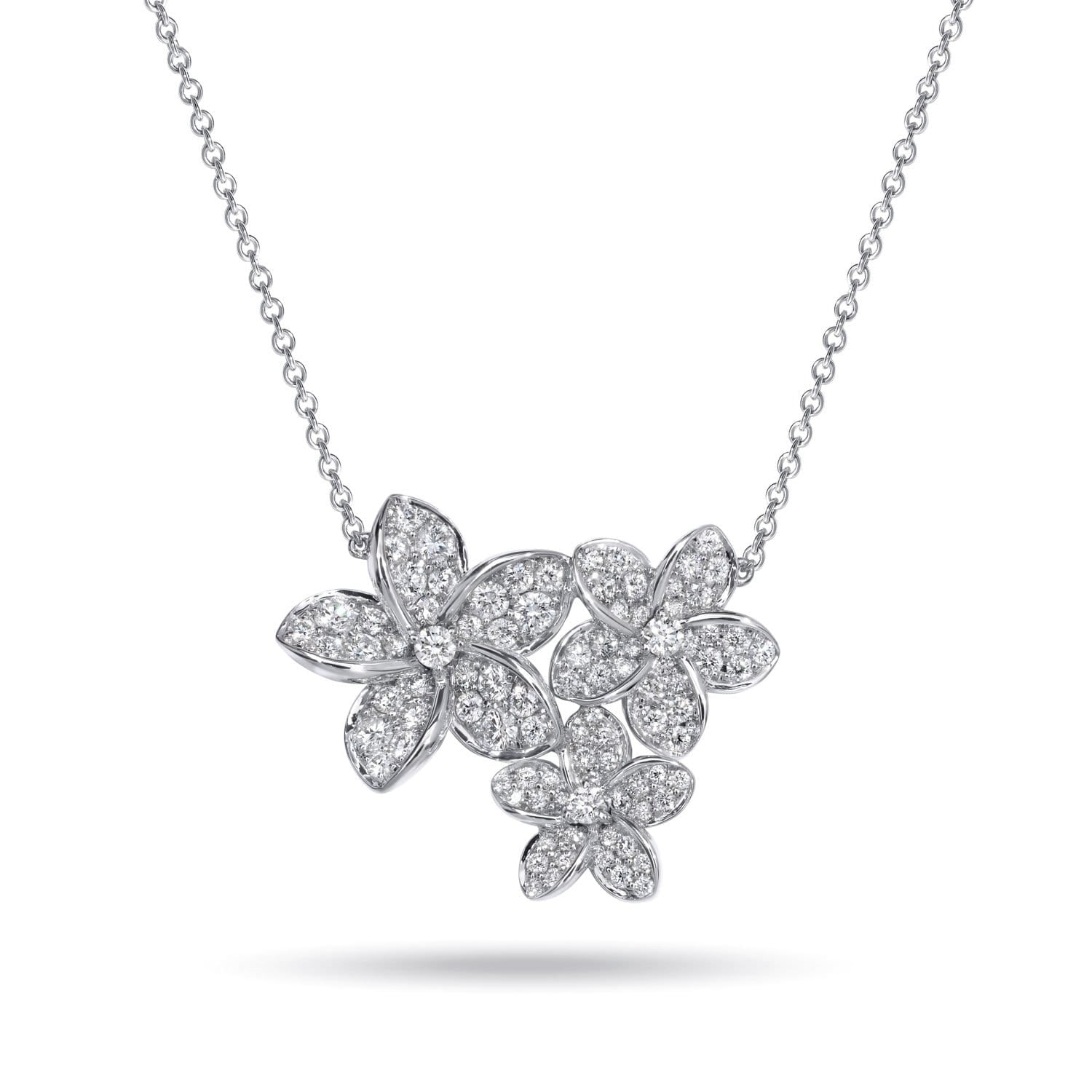PLUMERIA Diamond Necklace Flower Bouquet