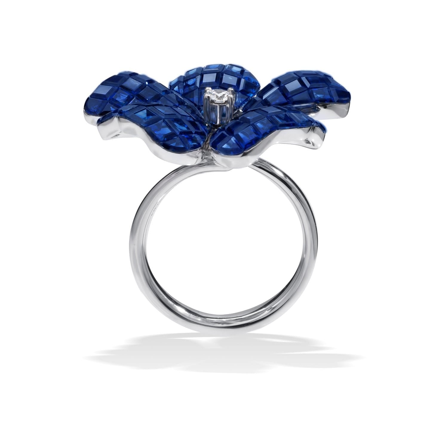 Poppy Flower Sapphire Ring