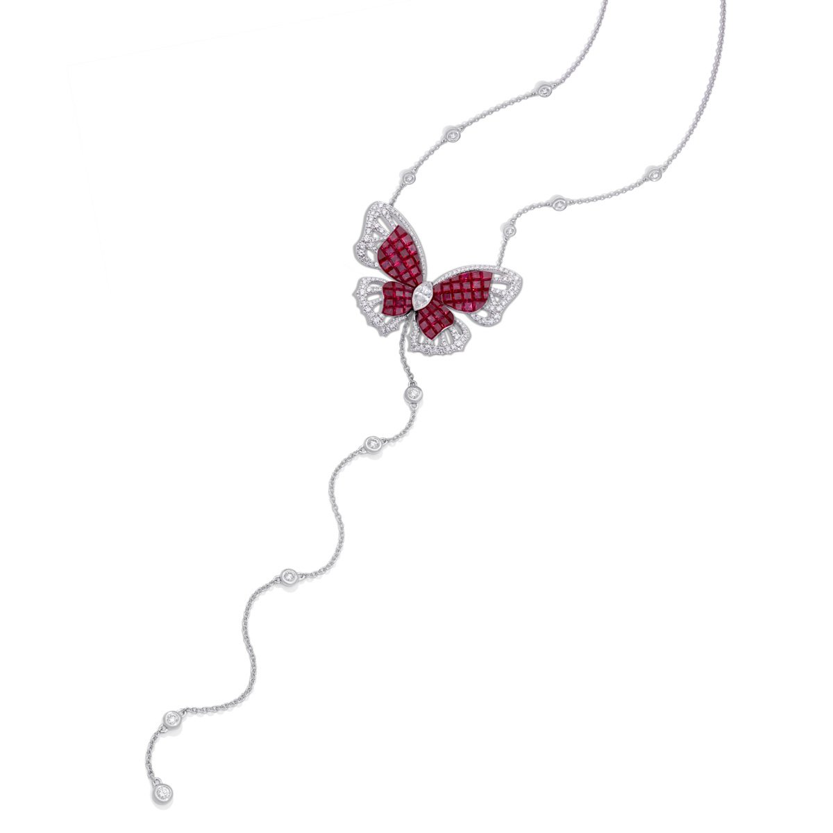 MADEMOISELLE B., KIMONO Necklace in rubies - STENZHORN JEWELLERY
